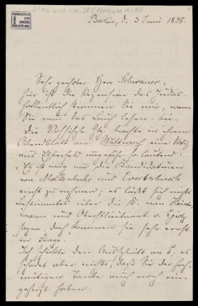 Brief von Anna Plothow an Wilhelm Schwaner