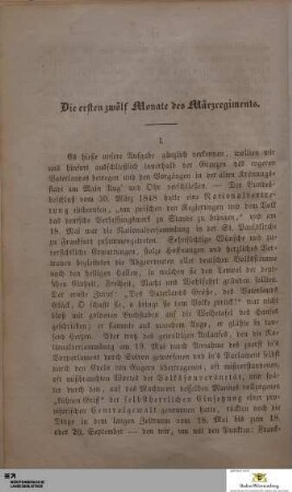 Die ersten zwölf Monate des Märzregiments
