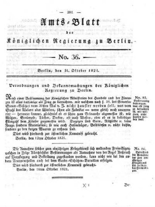 No 36, 31. Oktober 1821
