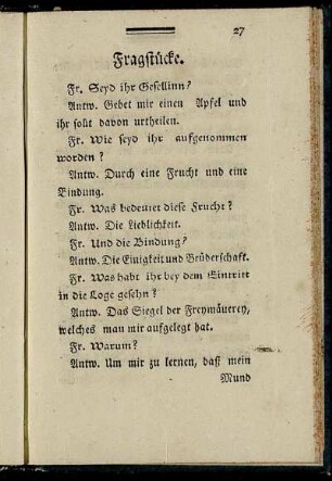 Fragstücke.