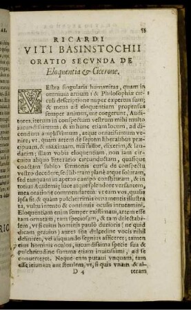[...] Oratio Secunda de Eloquentia & Cicerone.