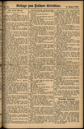 Zweite Ausgabe vom Donnerstag, den 11. August 1892.