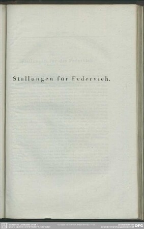 Stallungen für Federvieh