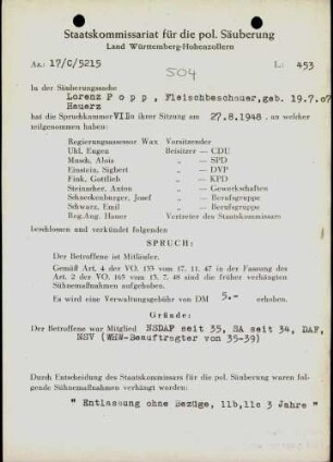 Popp, Lorenz