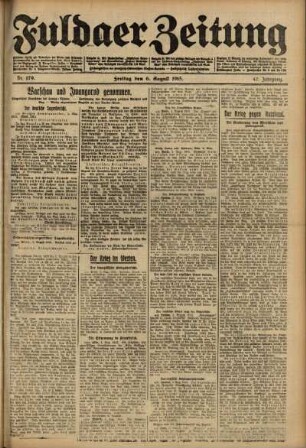 Ausgabe vom Freitag, den 06. August 1915.