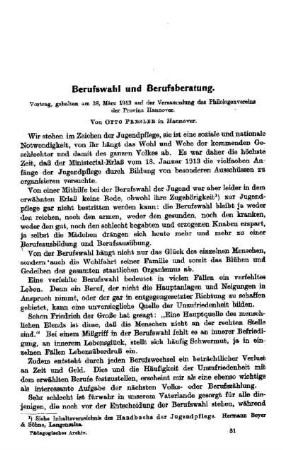 Berufswahl und Berufsberatung