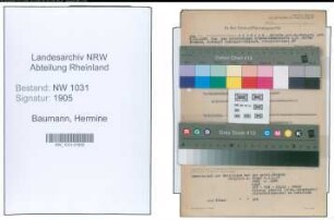 Entnazifizierung Hermine Baumann , geb. 04.12.1897 ()
