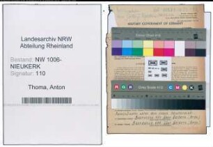 Entnazifizierung Anton Thoma , geb. 11.07.1907 (Studienrat)