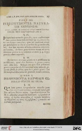 Pars III: Iurisprudentia naturalis generalis