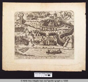 Welcher gestalt der Herr von Pernstein die Gewaltige Festung Tottes in Ungeren mit ein newes künstlich Feuerwerk zersprengt und ingenomen den 23 Maius Anno 1597