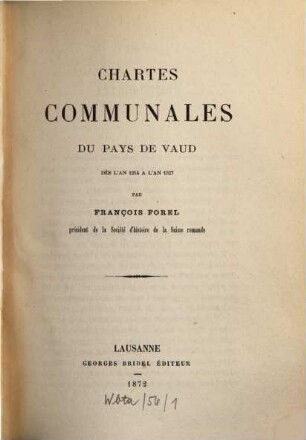 Mémoires et documents. 27. 1872