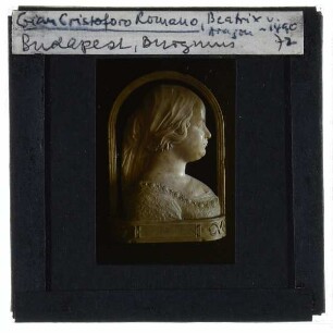 Romano, Relief Königin Beatrix von Aragon,Romano, Porträt von Beatrix von Aragon und Matthias Corvinus (Reliefpaar)