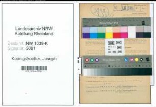Entnazifizierung Joseph Koenigskoetter , geb. 05.03.1897 (Weber)