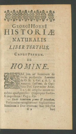 Caput Primum. De Homine.