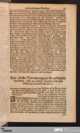 Eine gleiche Vermahnung an die gefangene Bekenner [...].