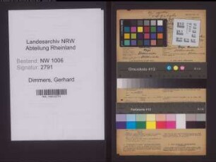 Entnazifizierung Gerhard Dimmers , geb. 22.03.1890 (Baecker)