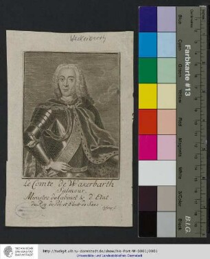 Le Comte de Wakerbarth Salmour, Ministre du Cabinet & d Etat du Roy de Pol: et Elect de Saxe$hSysang sc.
