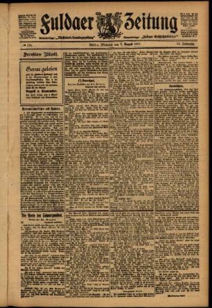Zweite Ausgabe vom Mittwoch, den 07. August 1907.