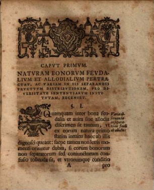 Modum computandi fructus in separatione feudi ab allodio