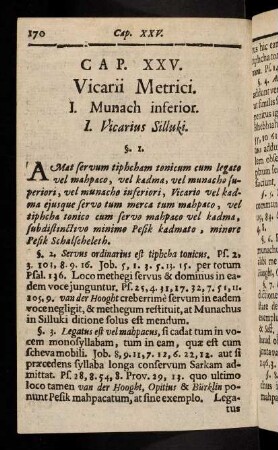 170-180, Cap. XXV. Vicarii Metrici.