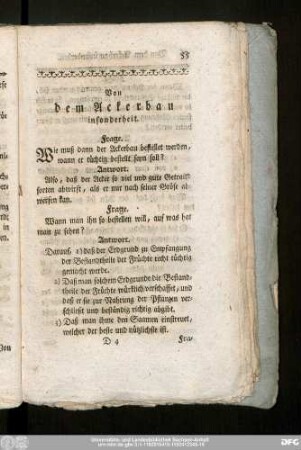 Von dem Ackerbau insonderheit.