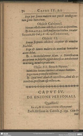 Caput IV. De Unione Personali