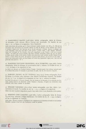 Autographes (Nr. 1-27)