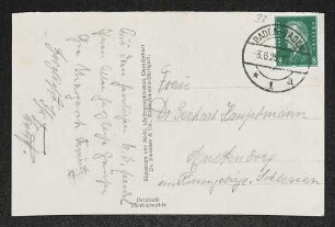 Brief von Margarete Kreutz und Franz Kreutz an Margarete Hauptmann