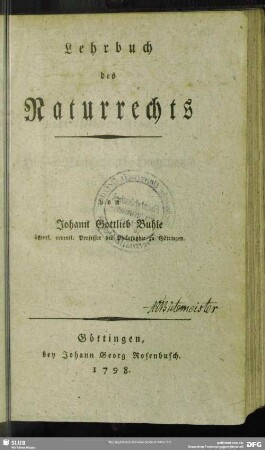 Lehrbuch des Naturrechts