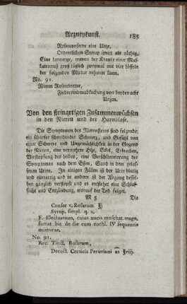 Von den steinartigen Zusammenwüchsen in den Nieren und der Harnblase. - Von der Lustseuche.
