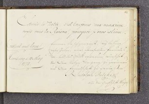 Rudolph Balcke. – Hamburg, 11.05.1778