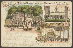Ansichtskarte Spreewaldrestaurant an der Hasenheide, koloriert