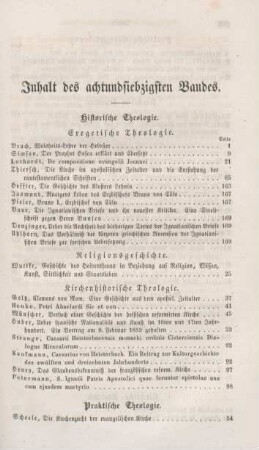 261-263 Inhaltsverzeichnis