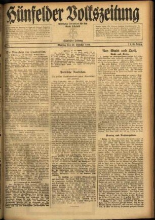 Ausgabe vom Montag, den 13. Oktober 1919.