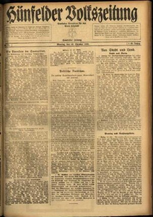 Ausgabe vom Montag, den 13. Oktober 1919.