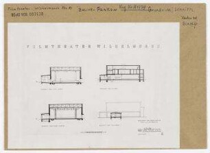 Planrepro: Querschnitte des Filmtheater Wilhelmsruh. Berlin, Pankow, Schillerstraße/Hauptstraße