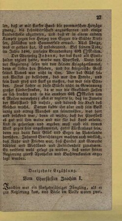 Dreizehnte Erzählung. Vom Churfürsten Joachim I.