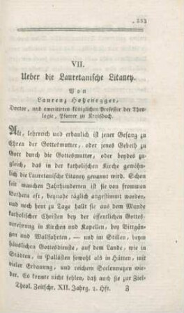 353-374 Ueber die Lauretanische Litaney