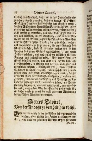Viertes Capitel, Von der Andacht zu dem heiligen Geist.