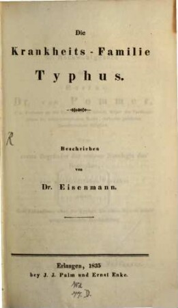 Die Krankheitsfamilie Typhus
