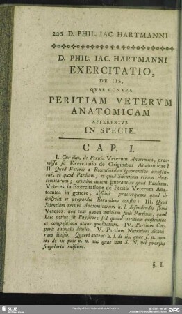 Exercitatio, De Iis, Quae Contra Peritiam Veterum Anatomicam Afferuntur In Specie