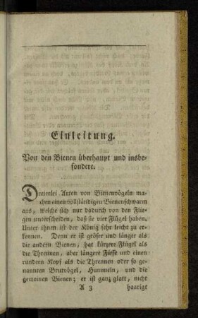 Einleitung. Von den Bienen überhaupt und insbesondere.