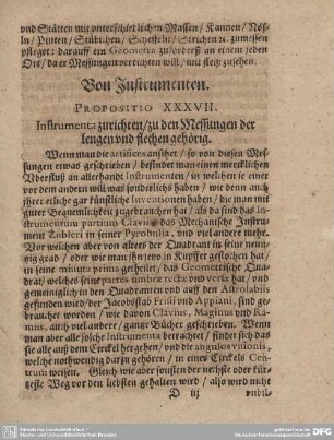 Von Instrumenten. Propositio XXXVII.
