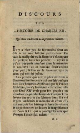 Oeuvres Complètes De Voltaire, Tome Vingt-Sixieme. Histoire De Charles XII.