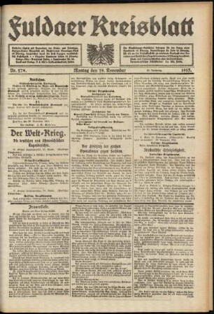 Ausgabe vom Montag, den 29. November 1915.