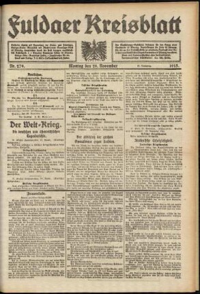Ausgabe vom Montag, den 29. November 1915.