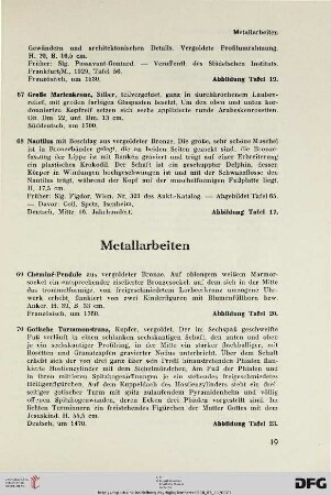 Metallarbeiten (Nr. 69-74)