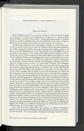 Rezensionen und Hinweise: Allgemeine Hinweise