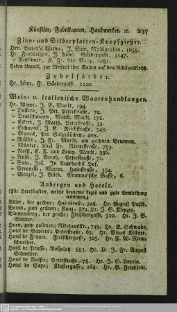Aubergen, Hotels, Gasthöfe, …