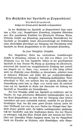Die Geschiche des Apotheke zu Poppenbüttel